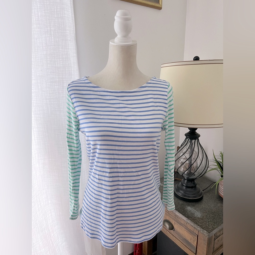 Vineyard Vines blue and green striped top